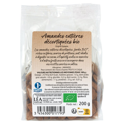 Fruits Secs Amandes Entières JARDIN BIO