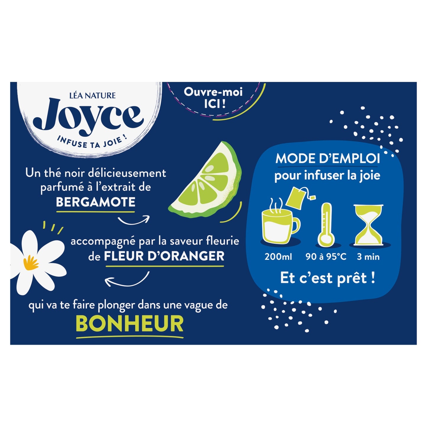 Thé Noir Saveur Earl Grey Fleuri Bonheur JOYCE