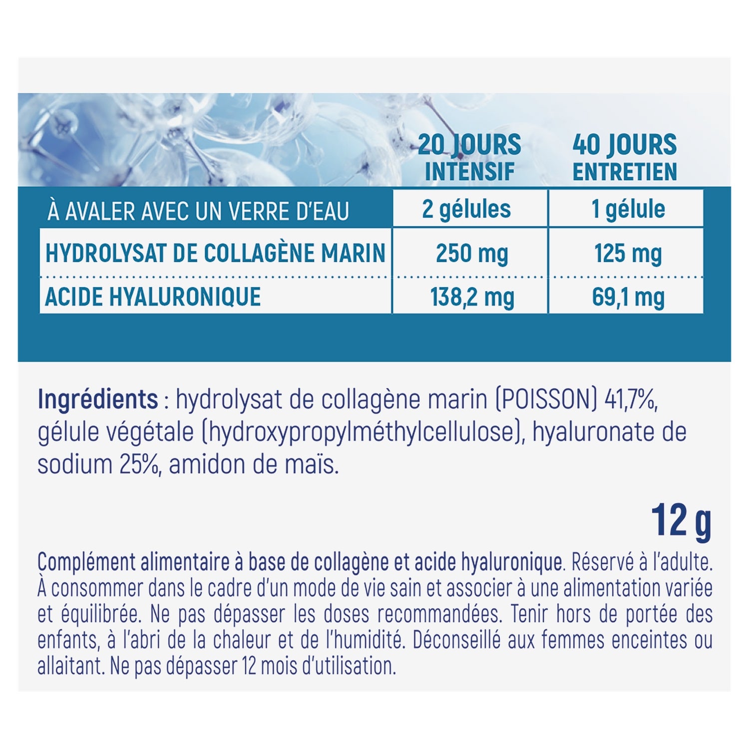 Complément Alimentaire Collagène Marin + Acide Hyaluronique NATURASENS 