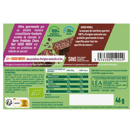 GOOD MOOV Organic Dark Chocolate Protein Bar