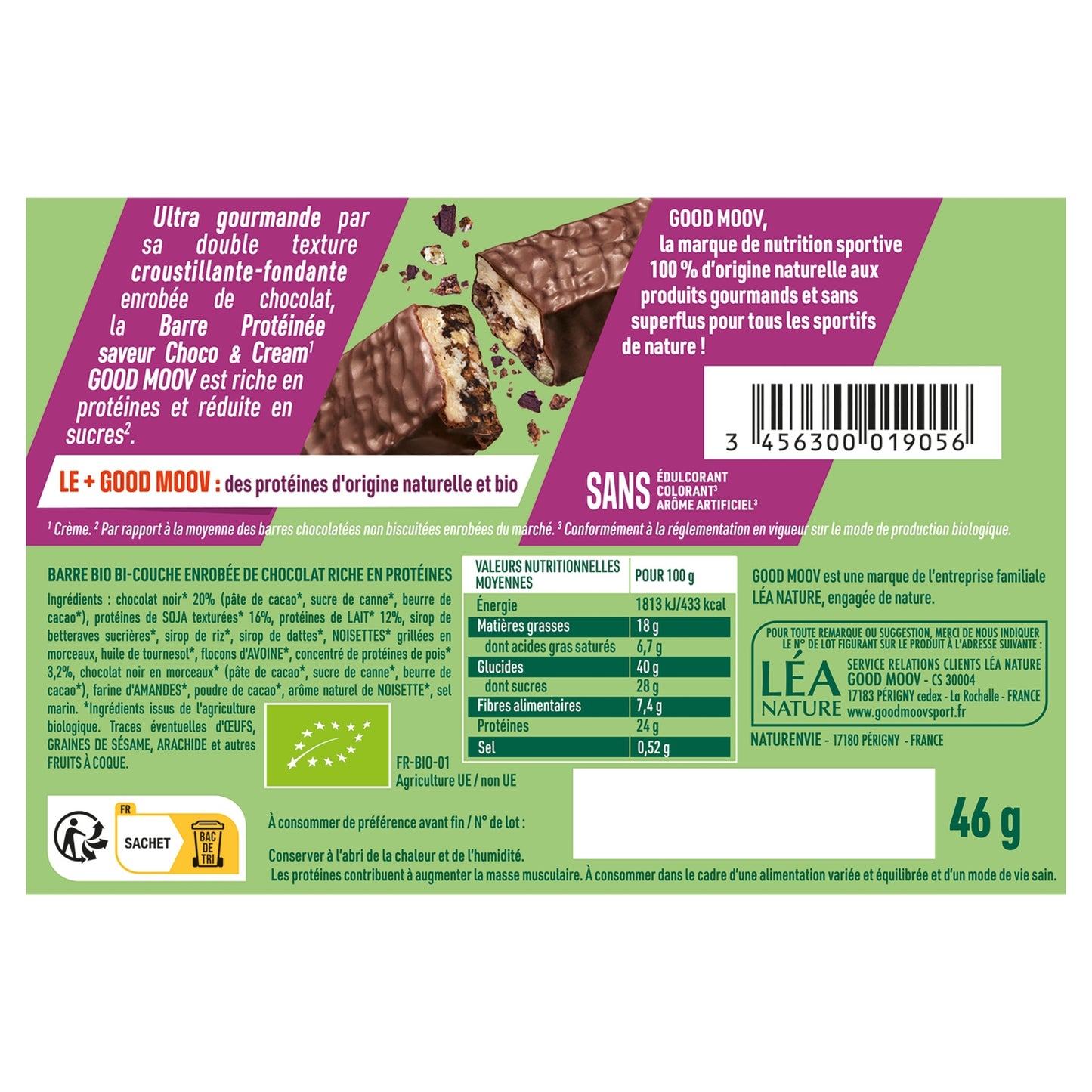 Barre Protéinée Choco Cream GOOD MOOV