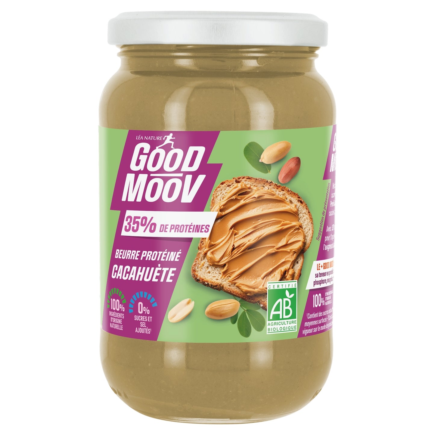 Beurre de Cacahuètes Protéiné Bio GOOD MOOV 