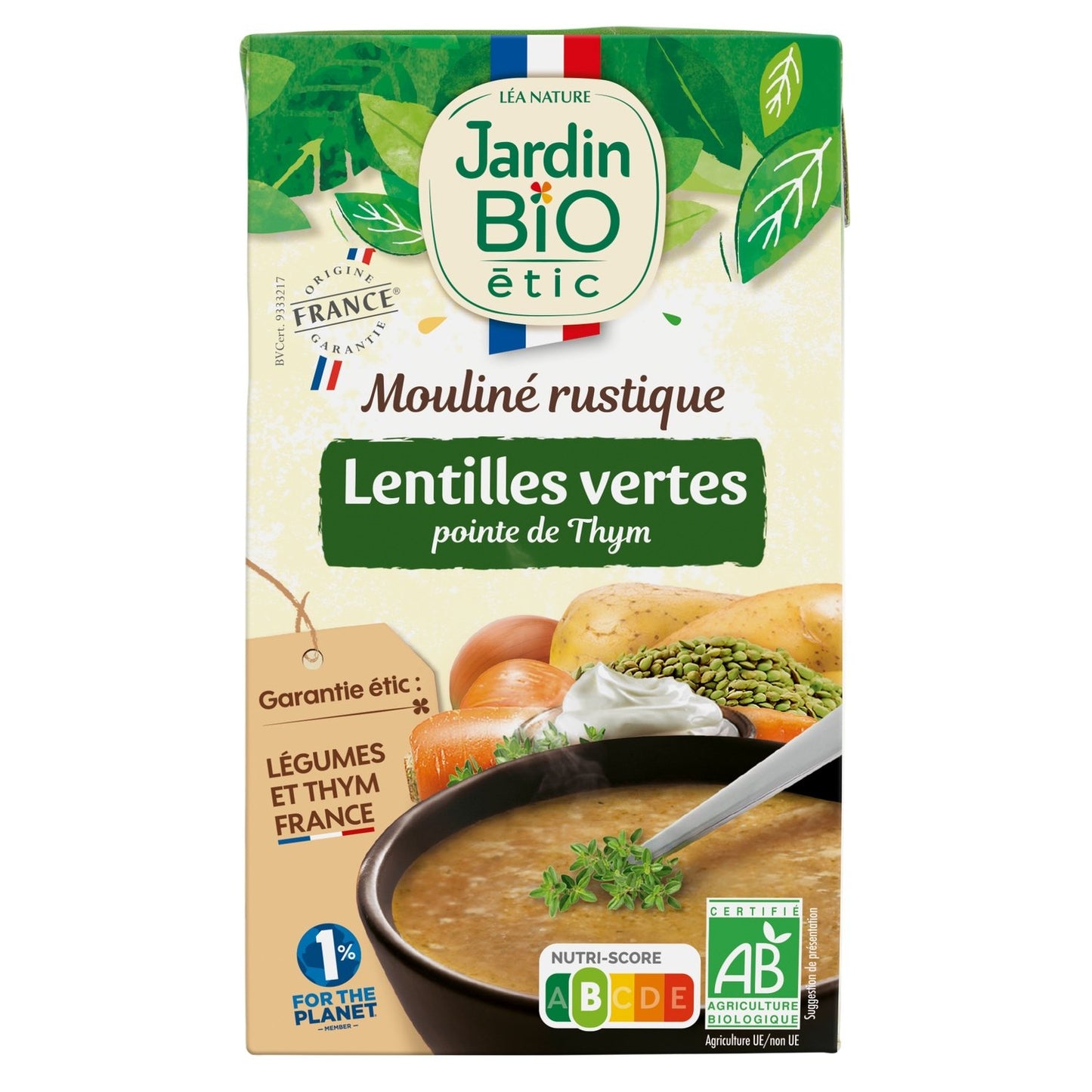 Mouliné de Lentilles Vertes Pointe de Thym JARDIN BIO
