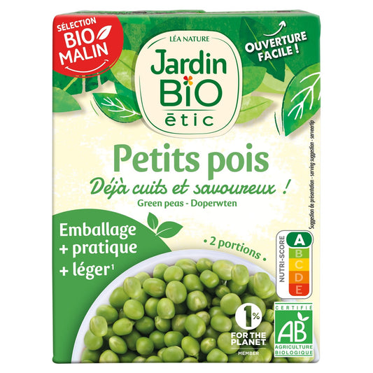 Petits Pois Bio JARDIN BIO la boite de 400g