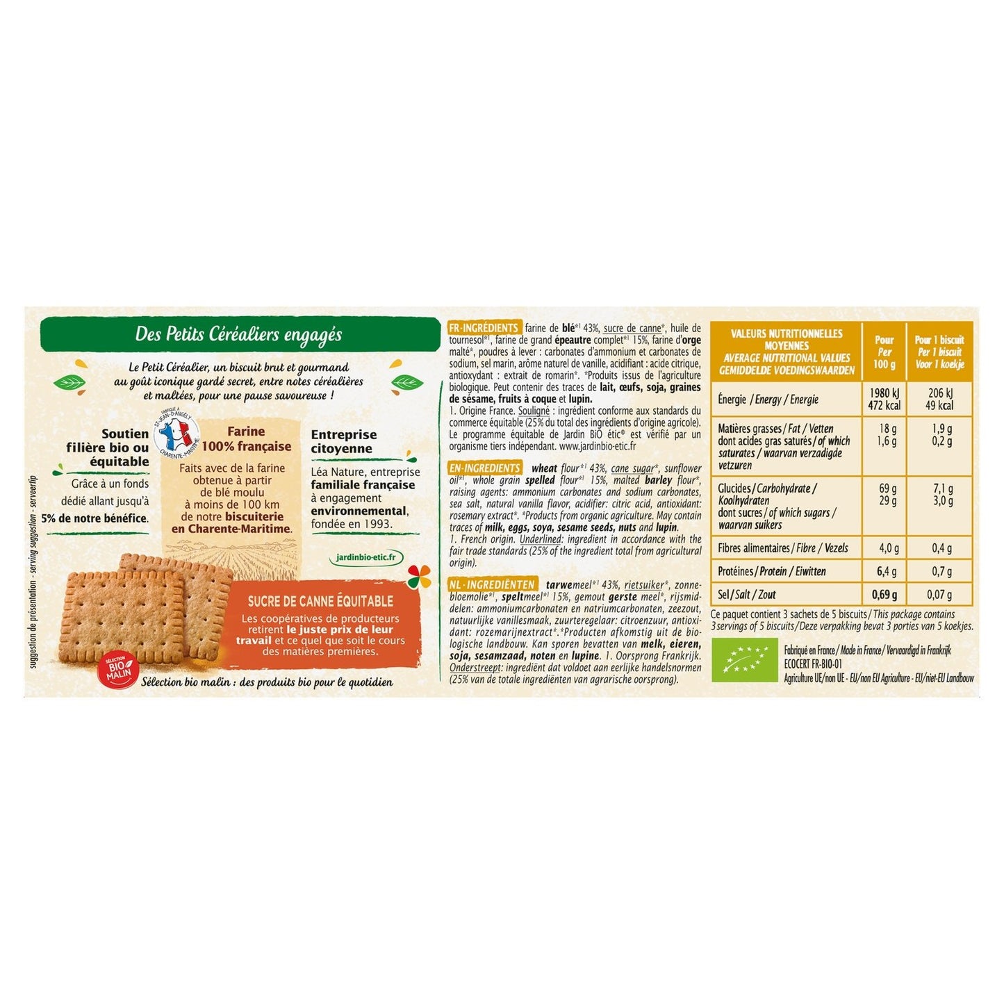 Biscuit le Petit Céréalier Bio JARDIN BIO