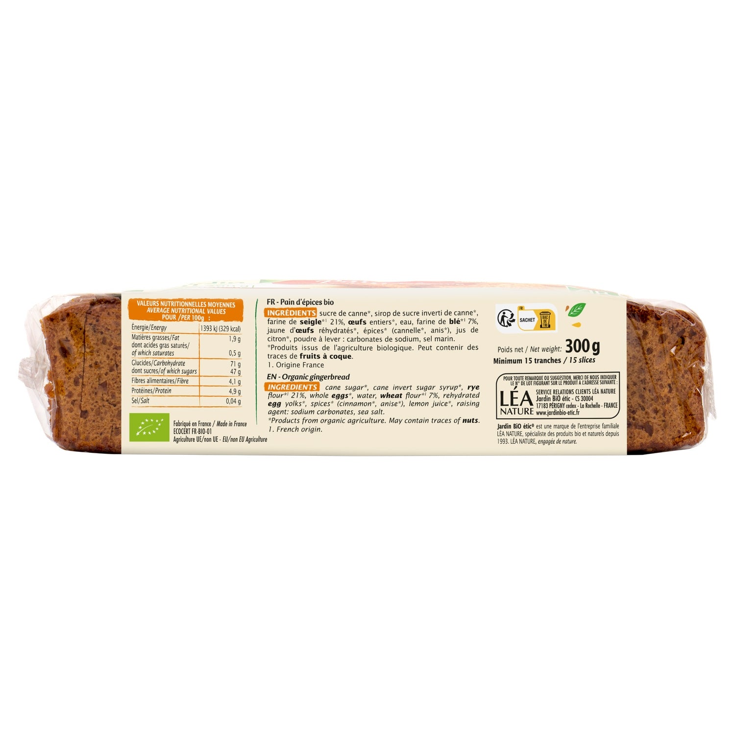 Pains d'épices Artisanal JARDIN BIO 