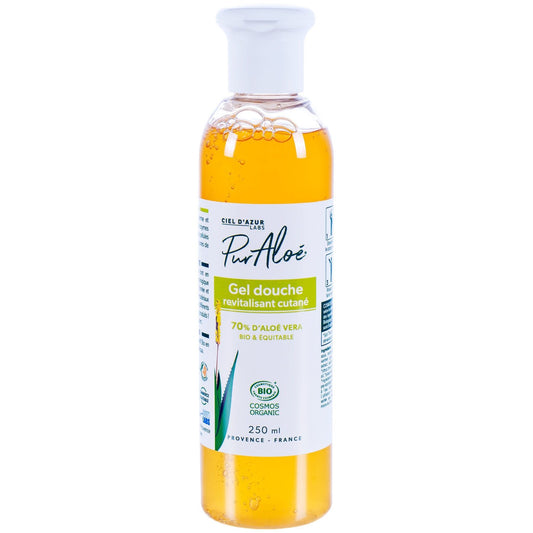Gel Douche Corps Aloe Vera Adoucissant Hydratant Revitalisant Bio PURALOE le flacon de 250mL