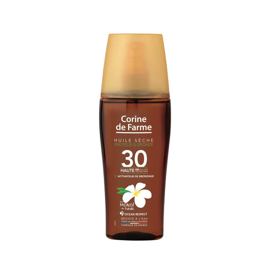 Huile Solaire Corps Spf 30 Protection et Bronzage Monoi de Tahiti CORINE DE FARME le flacon de 150mL