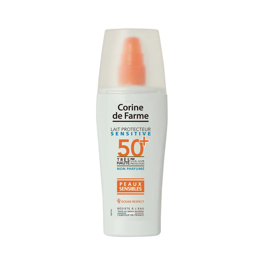 Crème Solaire Lait Corps Visage Spf 50+ Haute Protection Peau Sensible Sun CORINE DE FARME le flacon de 150mL