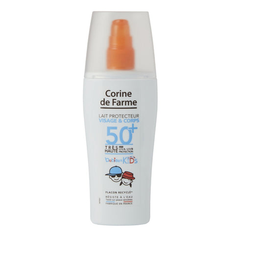 Crème Solaire Lait Bébé Enfant Corps Visage Spf 50+ Très Haute Protection Peau Sensible CORINE DE FARME le flacon de 150mL