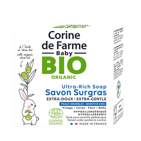 CORINE DE FARME Organic Extra-Gentle Surgras Baby Soap