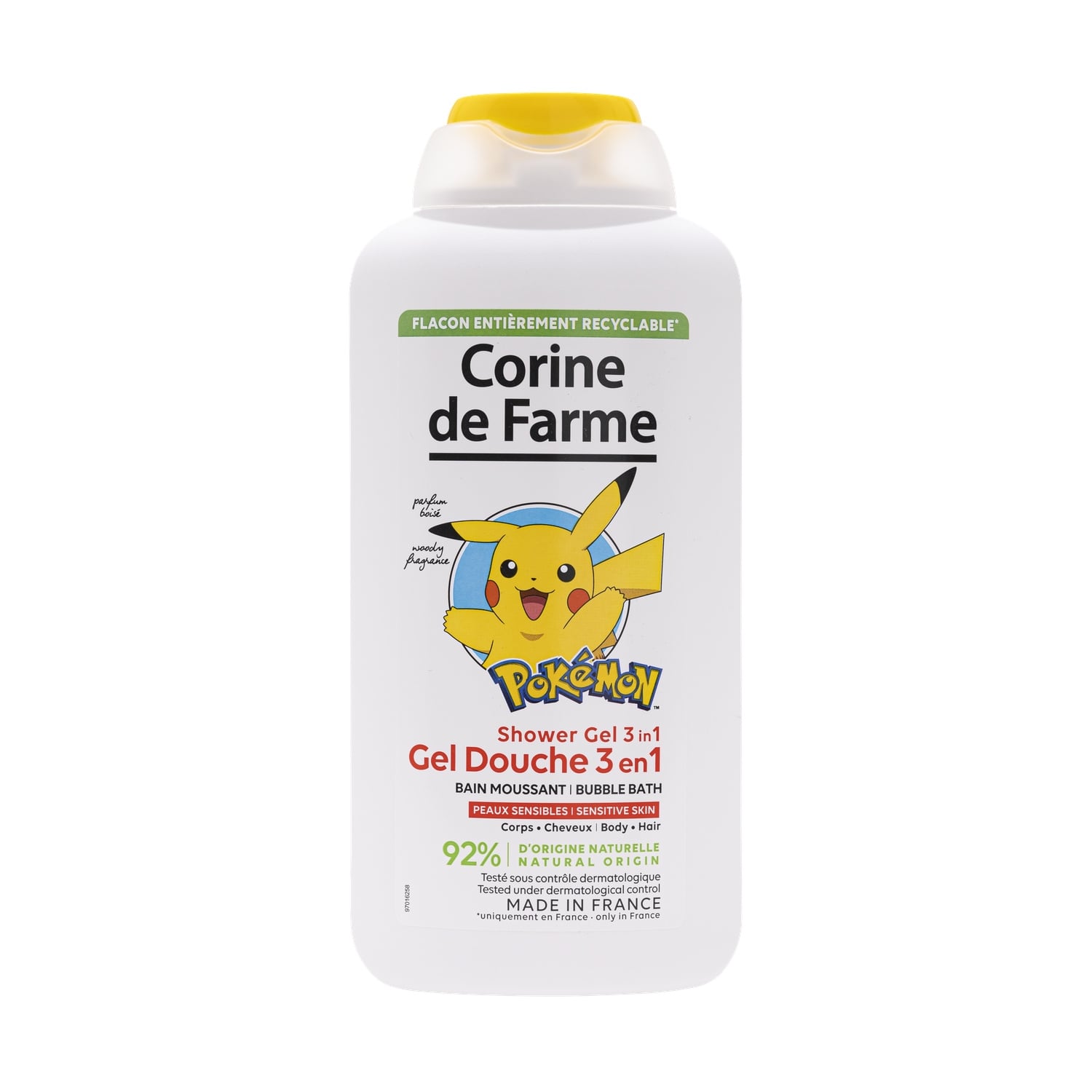 Gel douche 3 en 1 Parfum Poire Pokémon 92% D'Origine Naturelle CORINE DE FARME 