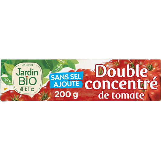 Double Concentré de Tomate Sans Sel Ajouté Bio JARDIN BIO ETIC le tube de 200g