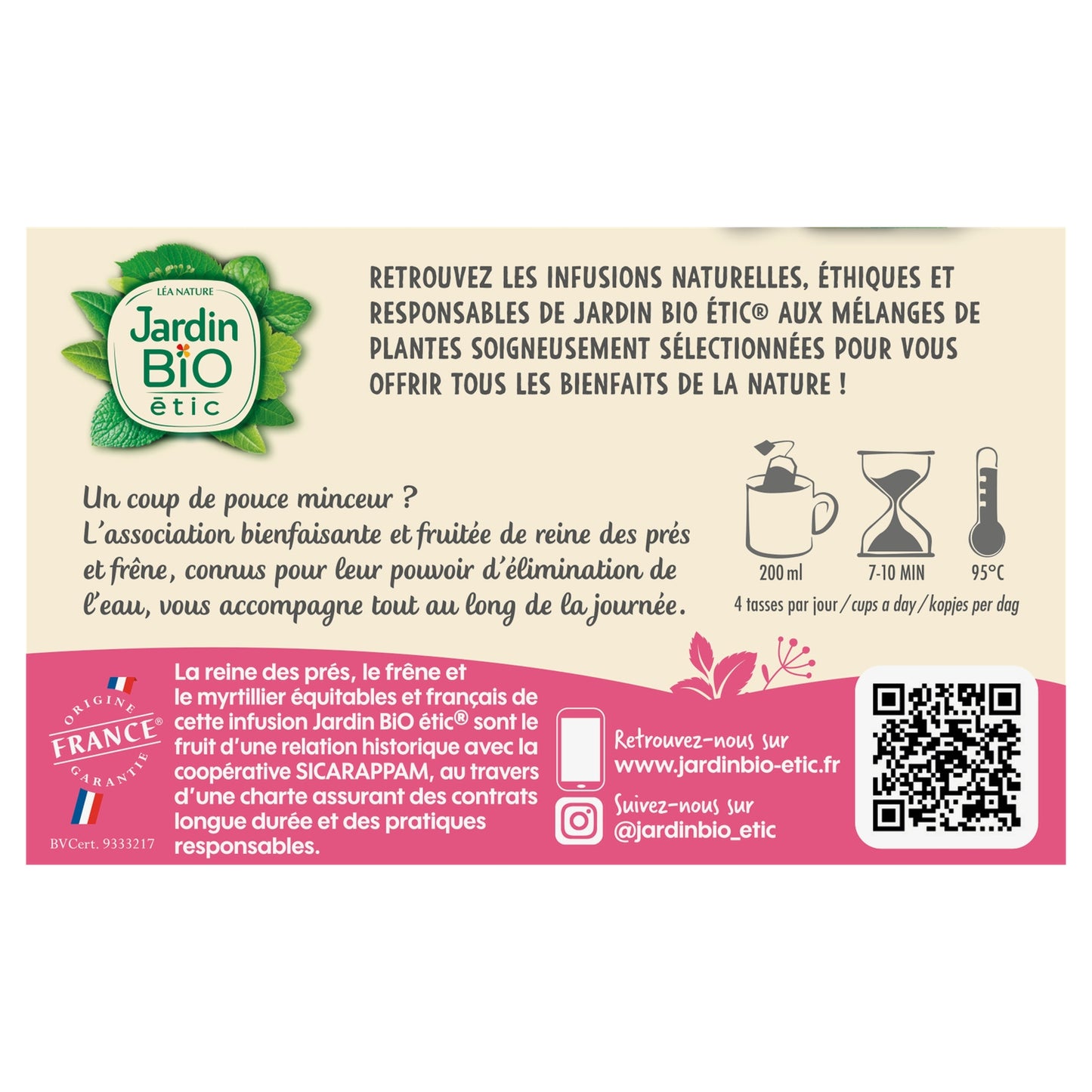 Infusion Aide Minceur Fruits Rouges Bio JARDIN BIO ETIC