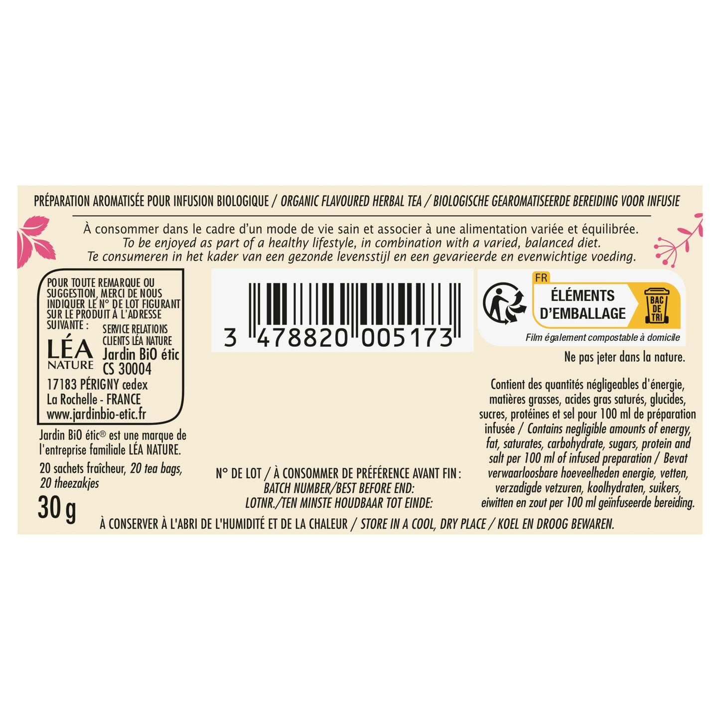 Infusion Aide Minceur Fruits Rouges Bio JARDIN BIO ETIC