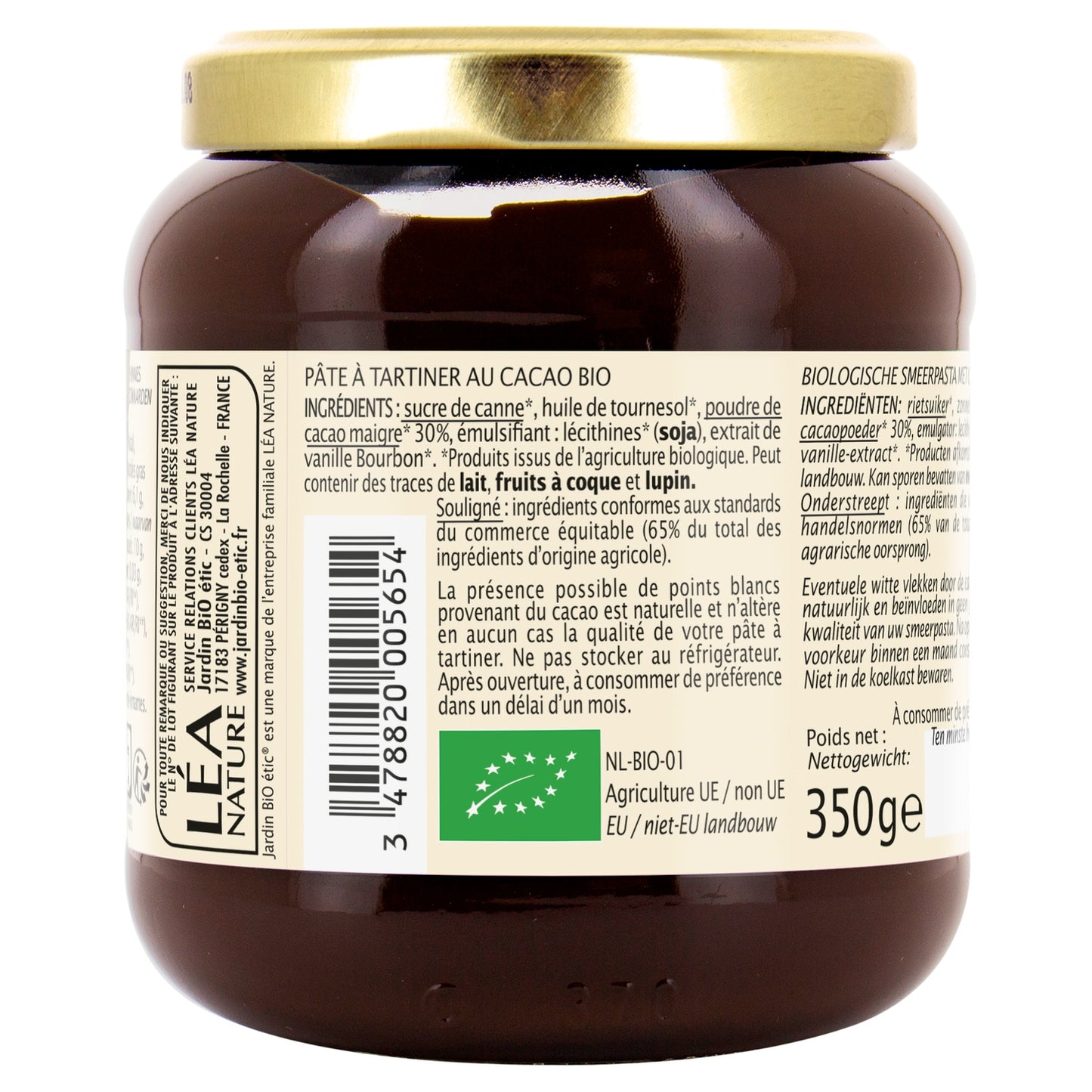Organic Gluten-Free Strong Cocoa Spread JARDIN BIO ETIC