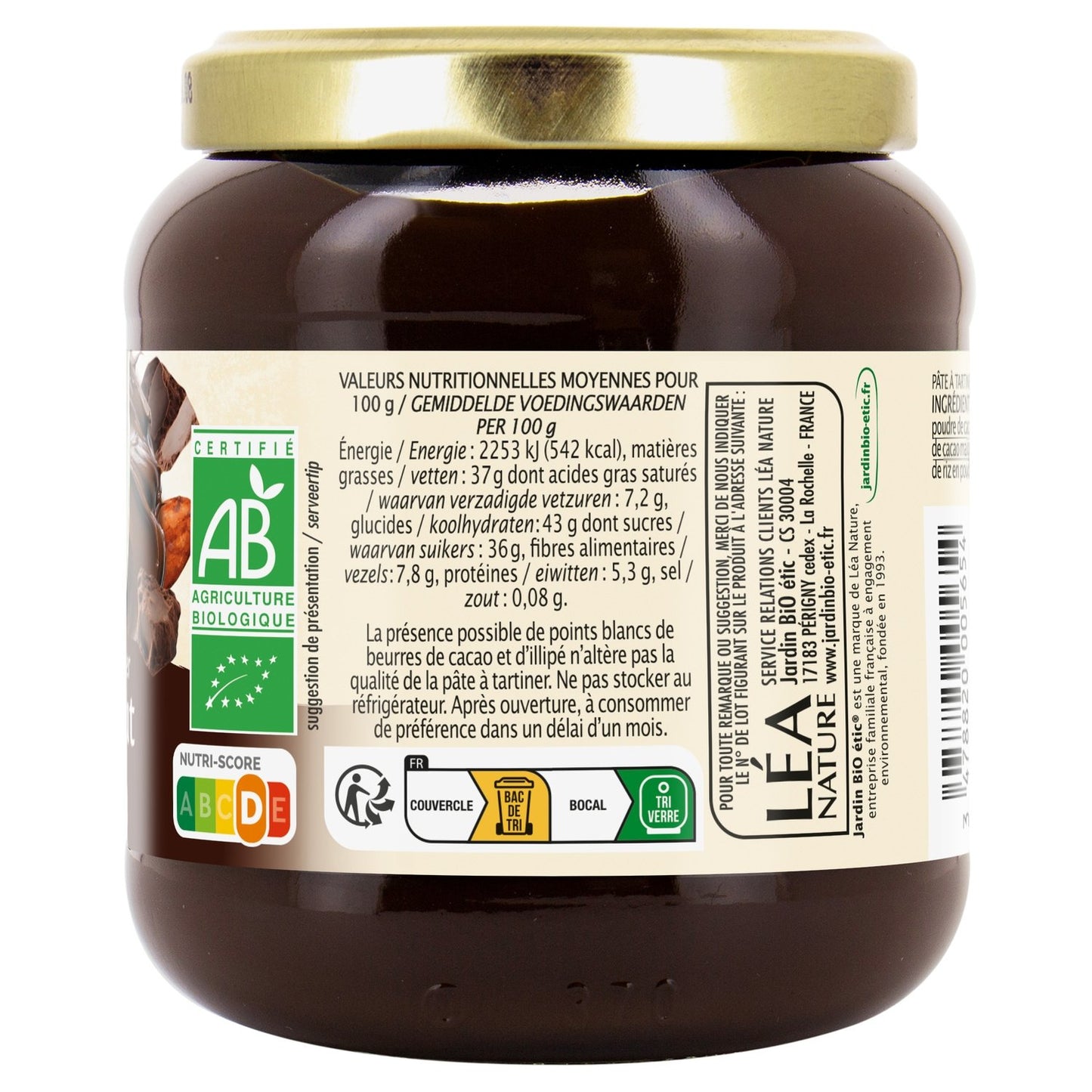 Organic Gluten-Free Strong Cocoa Spread JARDIN BIO ETIC