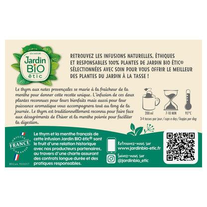 Infusion Thym Menthe Bio JARDIN BIO ETIC