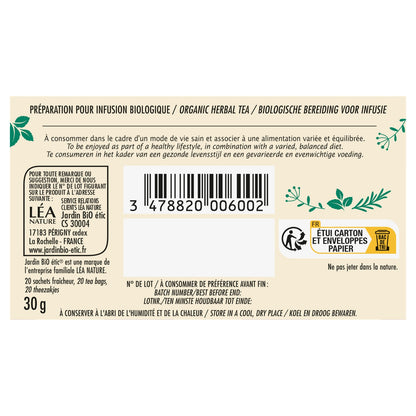 Infusion Thym Menthe Bio JARDIN BIO ETIC