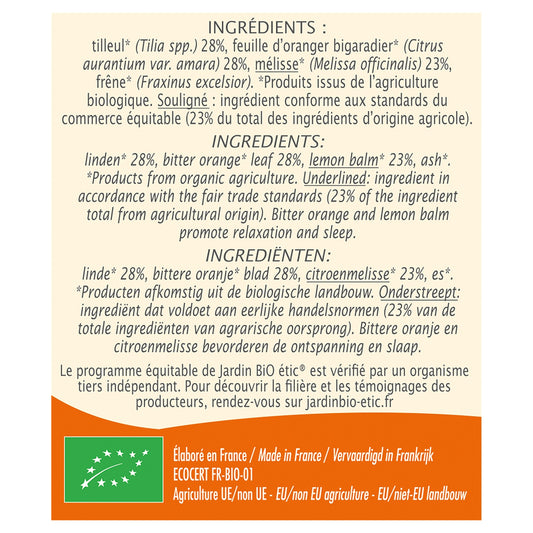 Organic Orange and Linden Relaxation Infusion JARDIN BIO ETIC