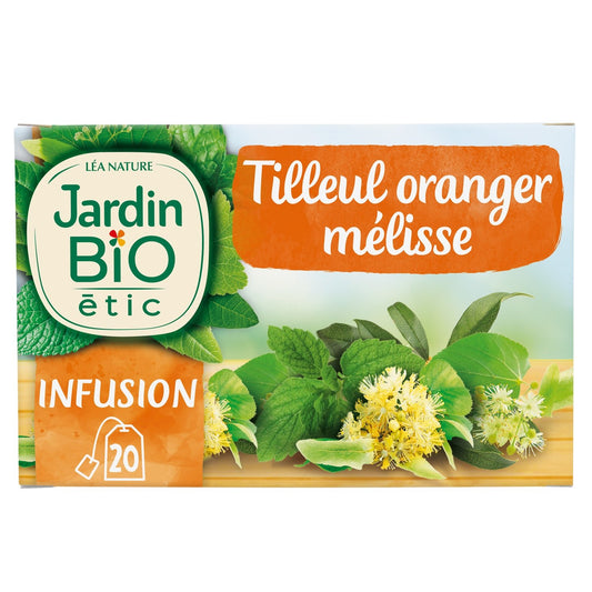 Infusion Détente Oranger et Tilleul Bio JARDIN BIO ETIC la boîte de 20 sachets