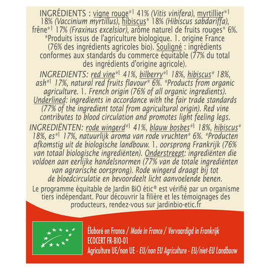 Organic Red Vine Circulation Infusion JARDIN BIO ETIC