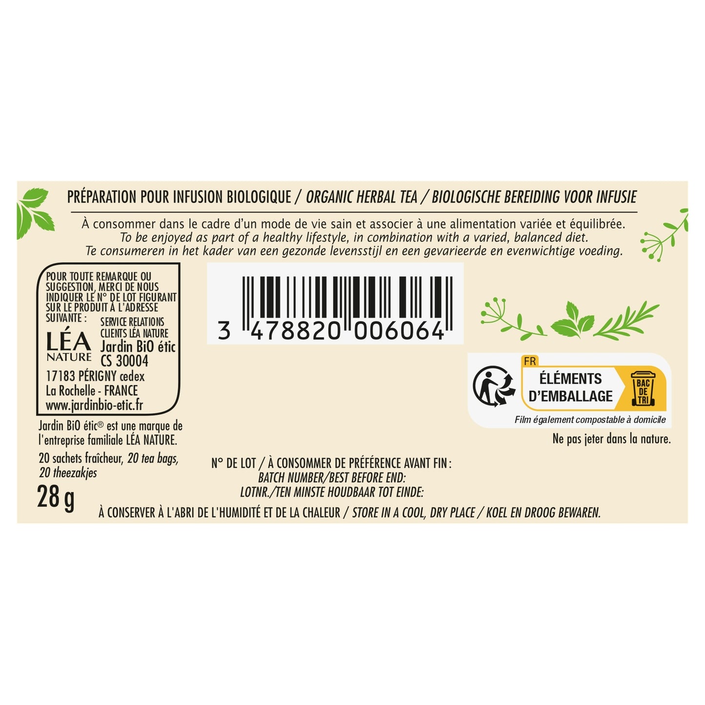 Bio-Zitronenverbene-Aufguss JARDIN BIO ETIC