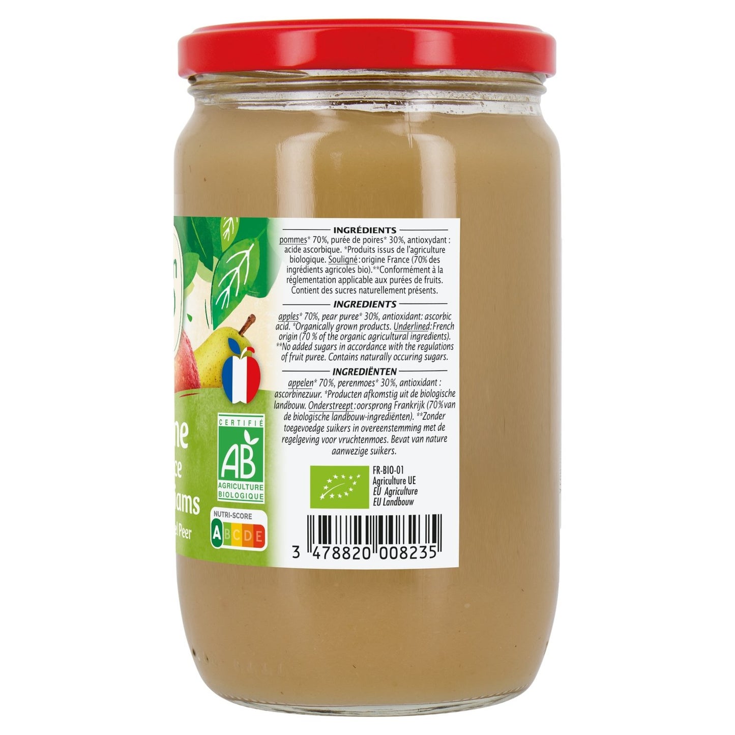 Compote Pomme Poire Bio JARDIN BIO ETIC