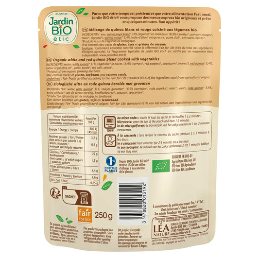 Organic Vegetable Quinoa Duo Ready Meal from JARDIN BIO ETIC