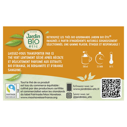 Thé Vert Orange Bergamote Bio JARDIN BIO ETIC