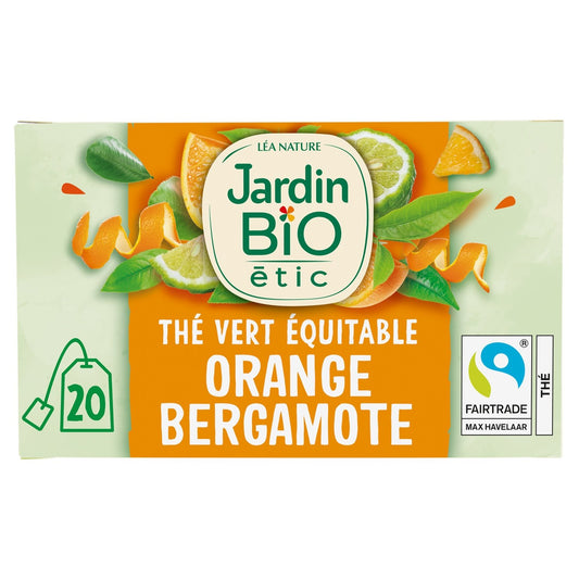 Thé Vert Orange Bergamote Bio JARDIN BIO ETIC la boîte de 20 sachets