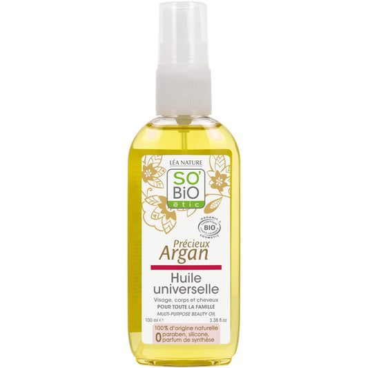 Huile Universelle Visage Corps Peau Sèche et Très Sèche Précieuse Argan Bio LEA NATURE Le flacon de 100 mL
