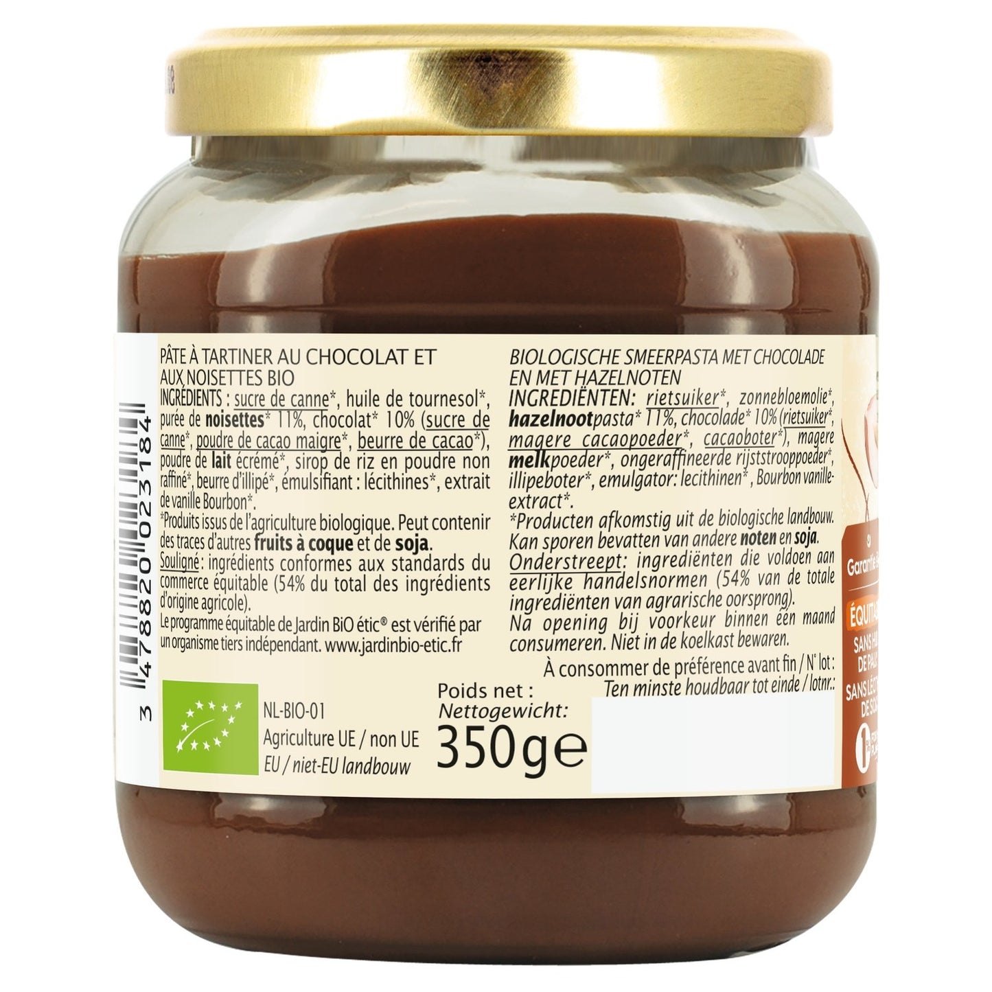 Organic Chocolate Hazelnut Spread JARDIN BIO ETIC
