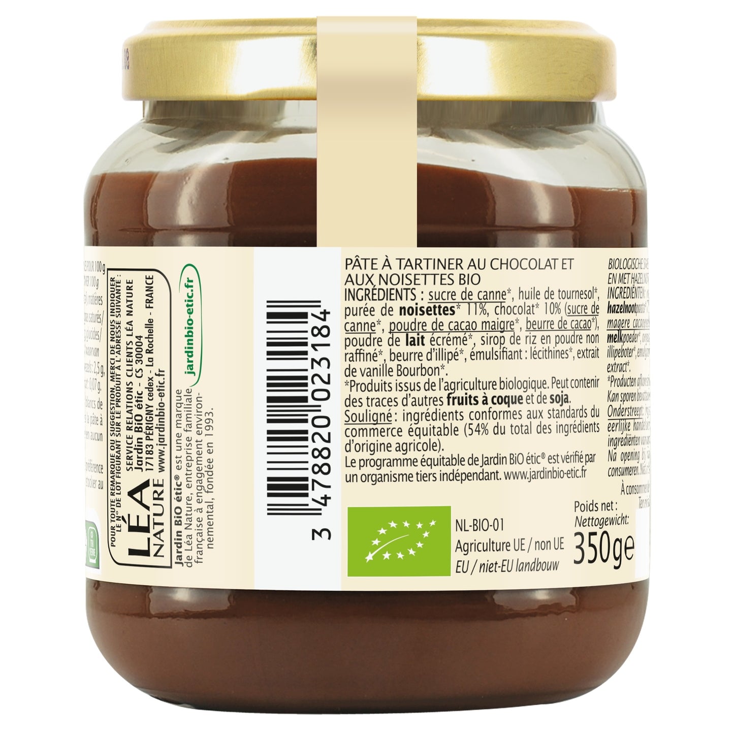 Organic Chocolate Hazelnut Spread JARDIN BIO ETIC