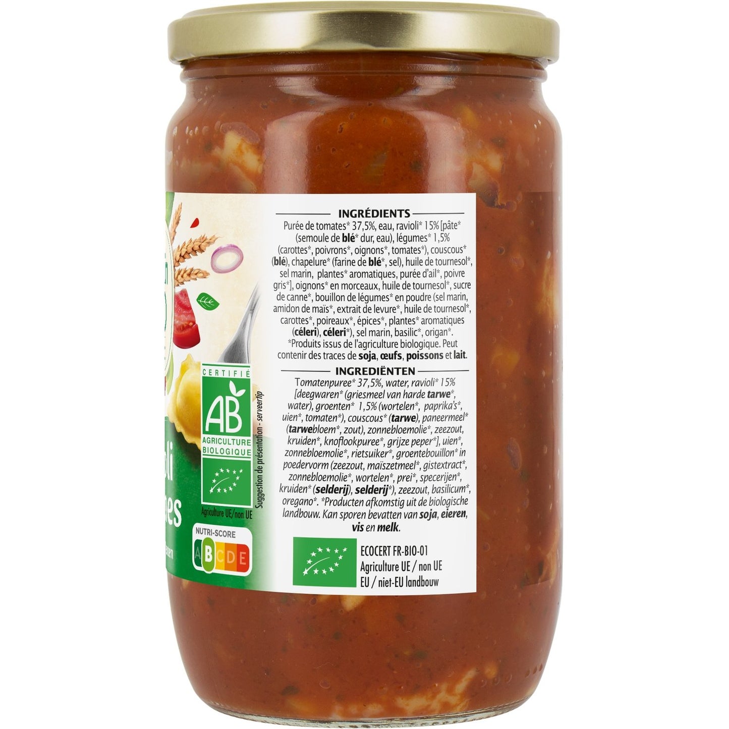 Organic Vegetable Ravioli JARDIN BIO ETIC
