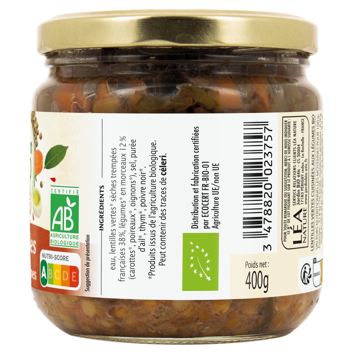 Lentilles aux Petits Légumes Bio JARDIN BIO ETIC