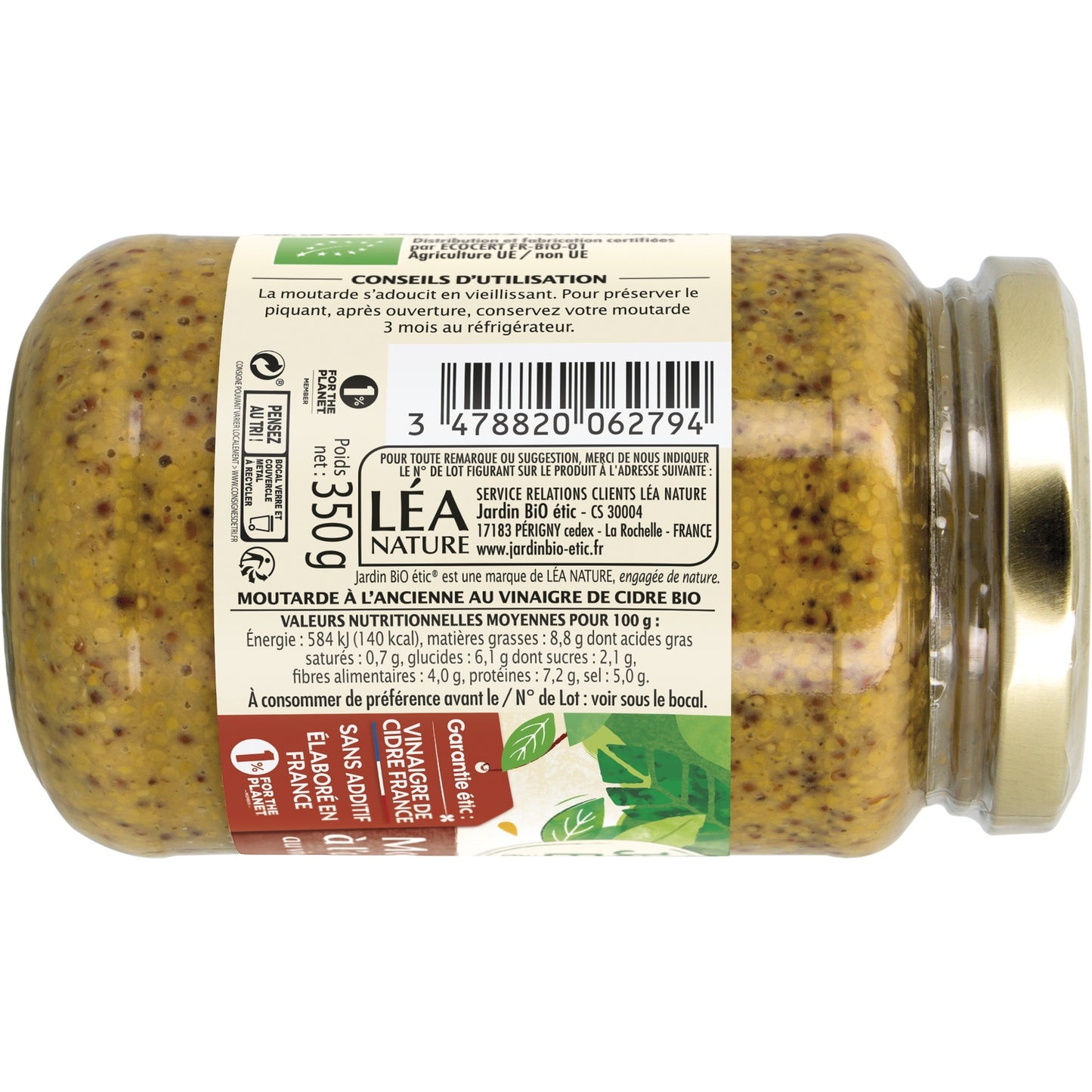 Old-Fashioned Mustard with Organic Cider Vinegar JARDIN BIO ETIC
