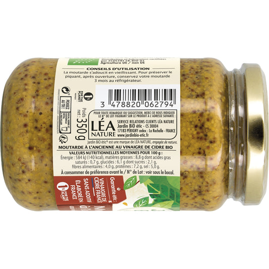 Moutarde à l'Ancienne au Vinaigre de Cidre Bio JARDIN BIO ETIC