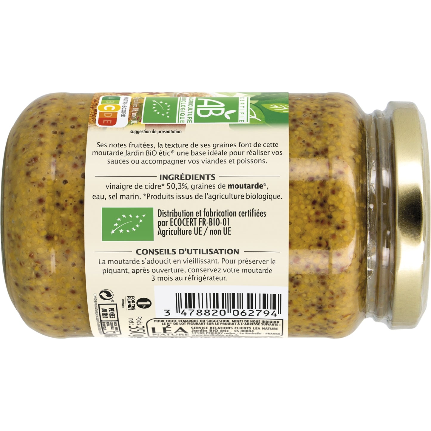 Old-Fashioned Mustard with Organic Cider Vinegar JARDIN BIO ETIC