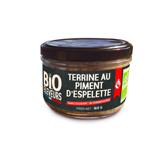 Terrine au Piment d'Espelette Bio LE BIO DES ELEVEURS le pot de 160g