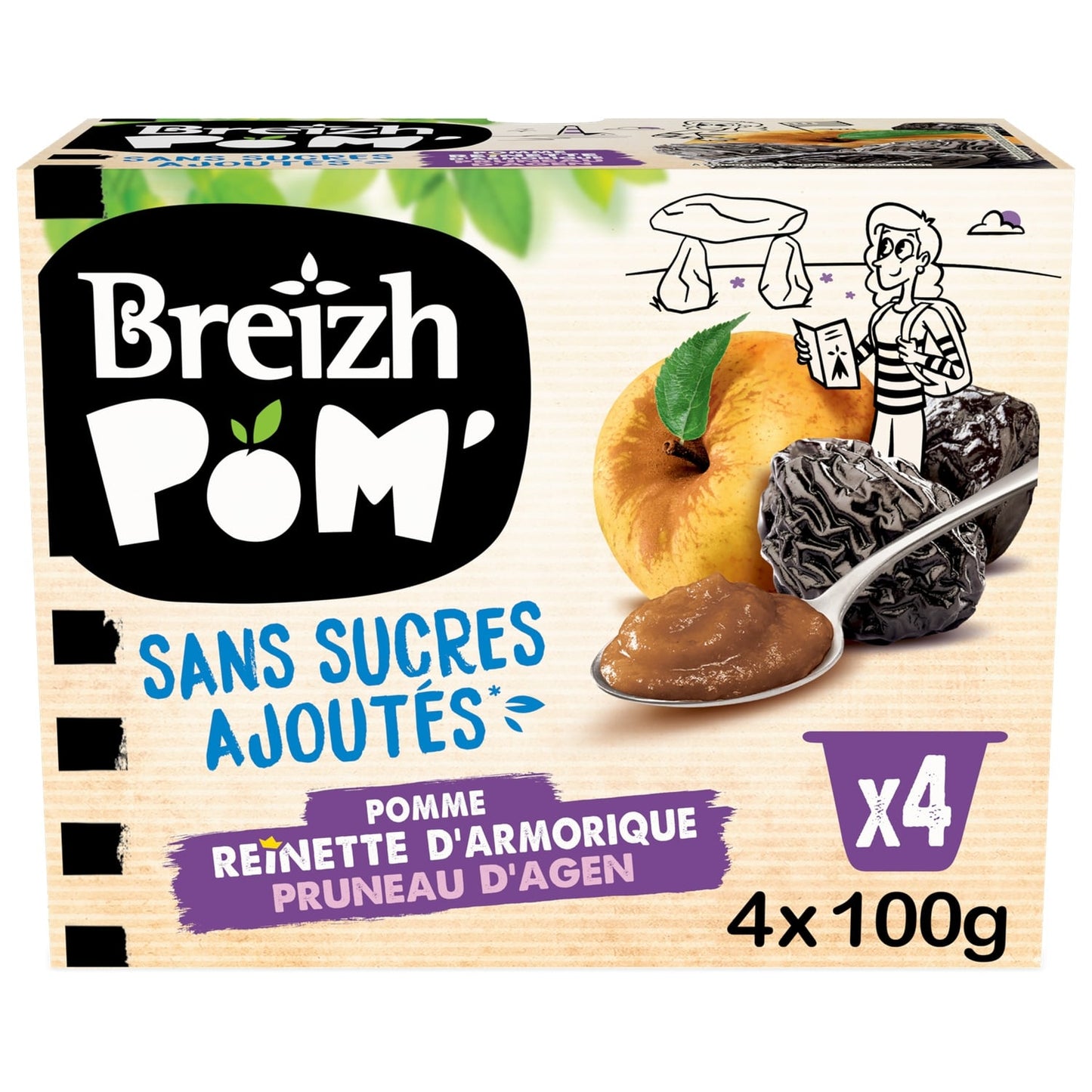 Purée de pomme pruneau d'agen sans sucres ajoutés BREIZH POM' 