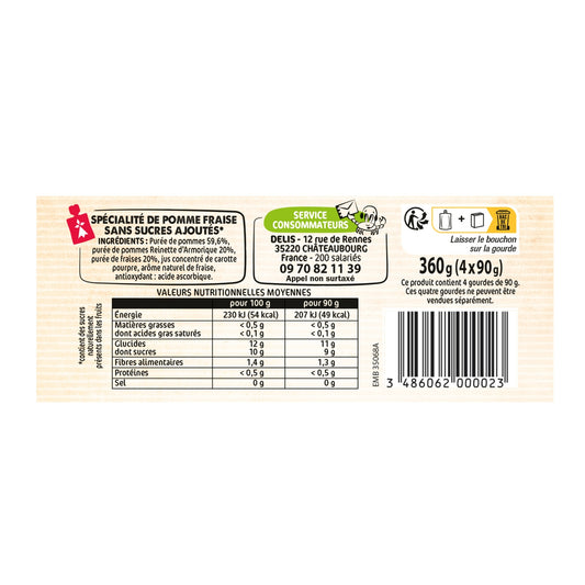 BREIZH'POM Apple Strawberry Compotes in Pouches