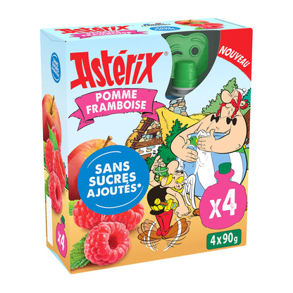 Compote Pomme et Framboise Astérix Sans Sucres Ajoutés LES VERGERS DE CHATEAUBOURG 