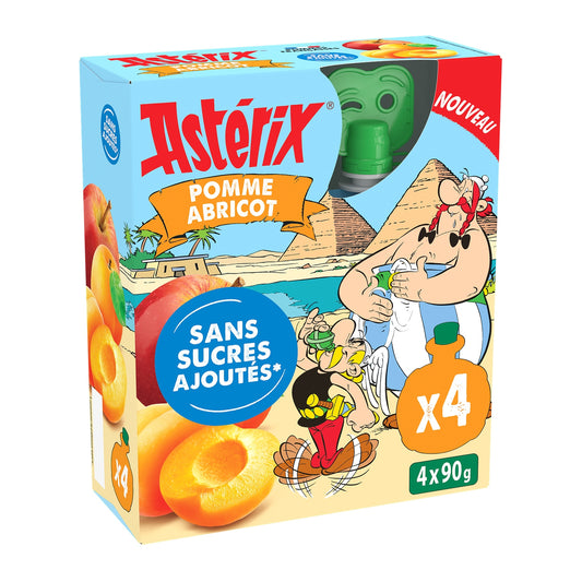 Compote Pomme et Abricot Astérix Sans Sucres Ajoutés LES VERGERS DE CHATEAUBOURG 