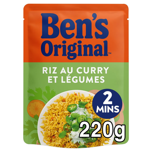 Riz Micro-Ondes Express au Curry et Légumes BEN'S ORIGINAL le sachet de 220 g