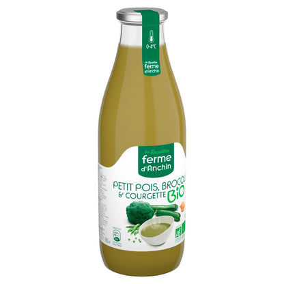 Soupe Bio petit pois brocoli et courgette FERME D'ANCHIN 