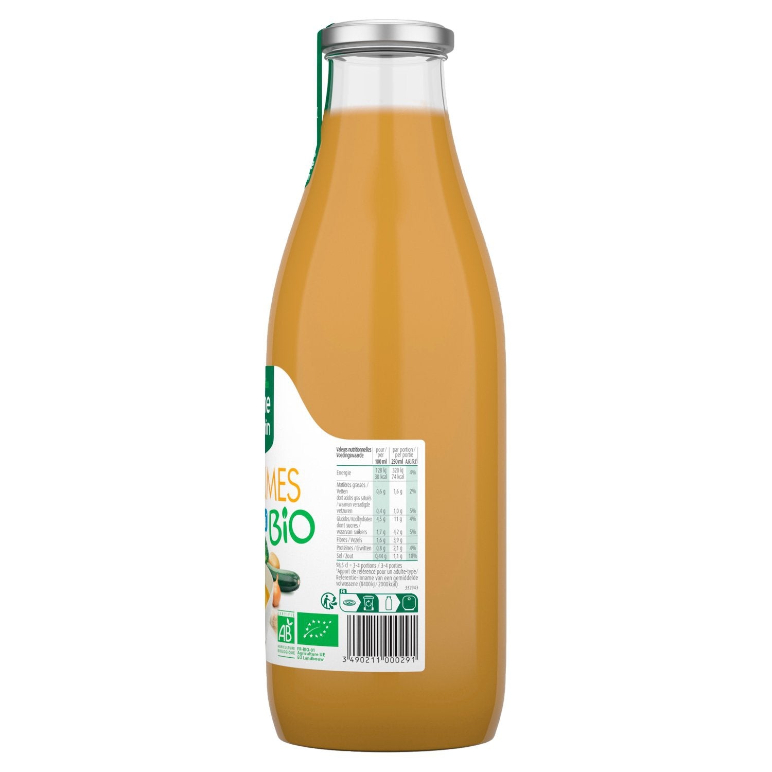Soupe 8 légumes 30% sel réduit Bio FERME D'ANCHIN 