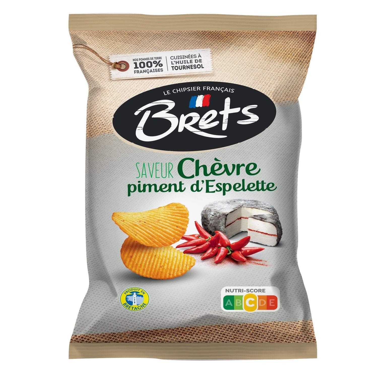 Chips Chèvre & Piment d'Espelette BRETS le paquet de 125g