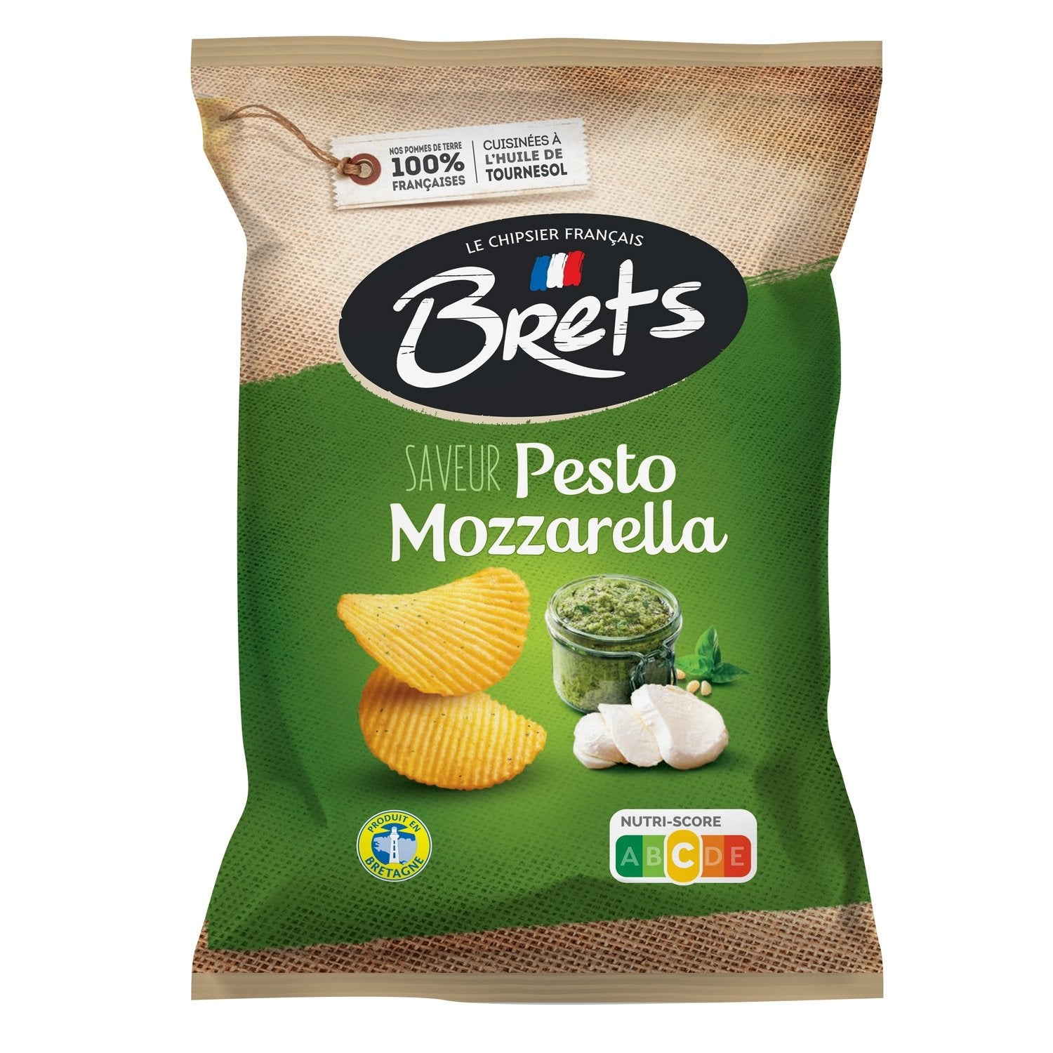 Chips Saveur Pesto Mozzarella BRETS le paquet de 125g