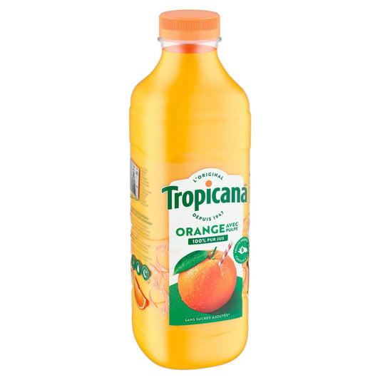 Jus d'Orange Pressée avec Pulpe Pur Jus TROPICANA la bouteille de 1L
